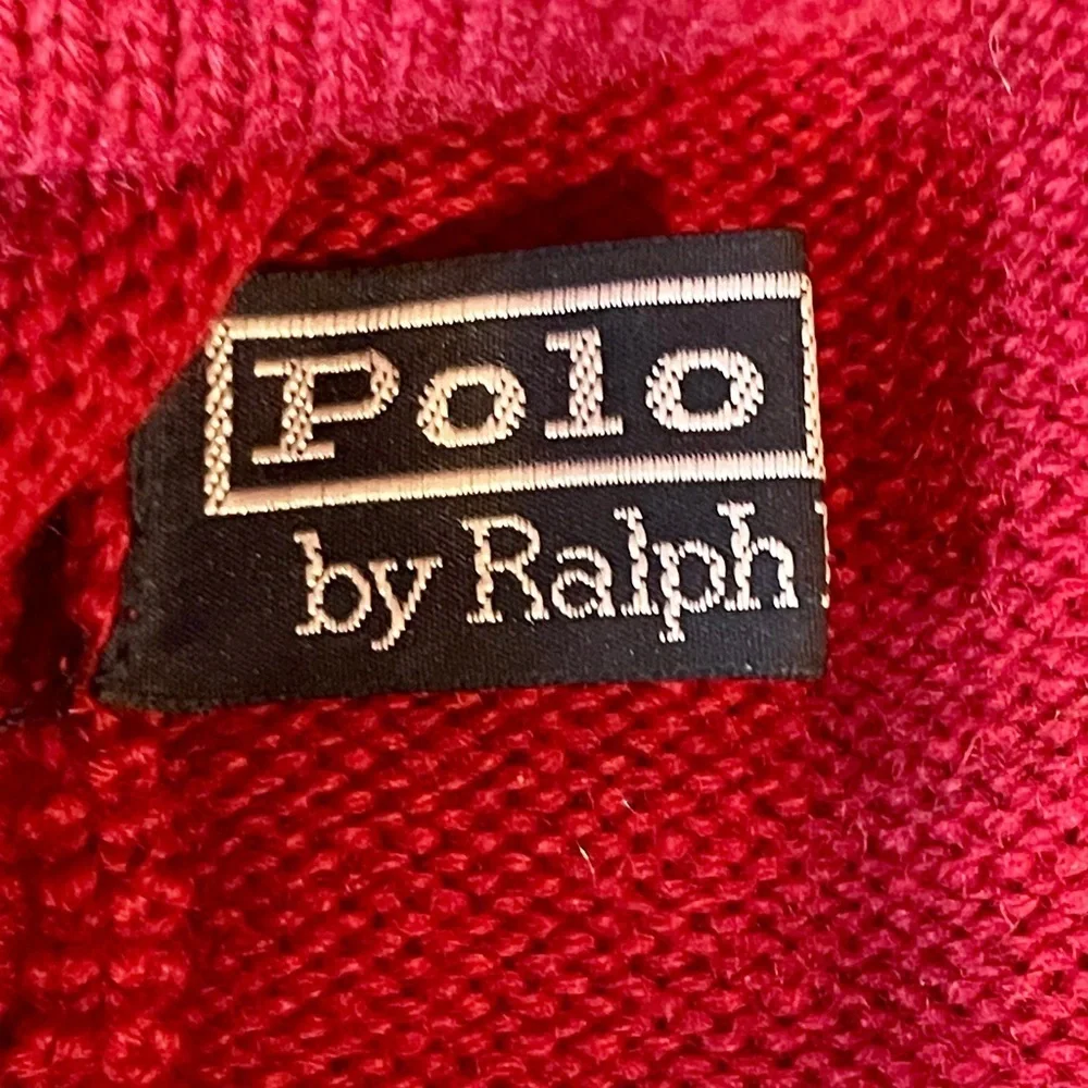 Vintage Polo Ralph Lauren USA Flag Beanie RARE Adult NWOT Wool 90s red knit Y2K